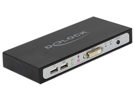Image of 2-poorts USB DVI KVM schakelaar - Delock