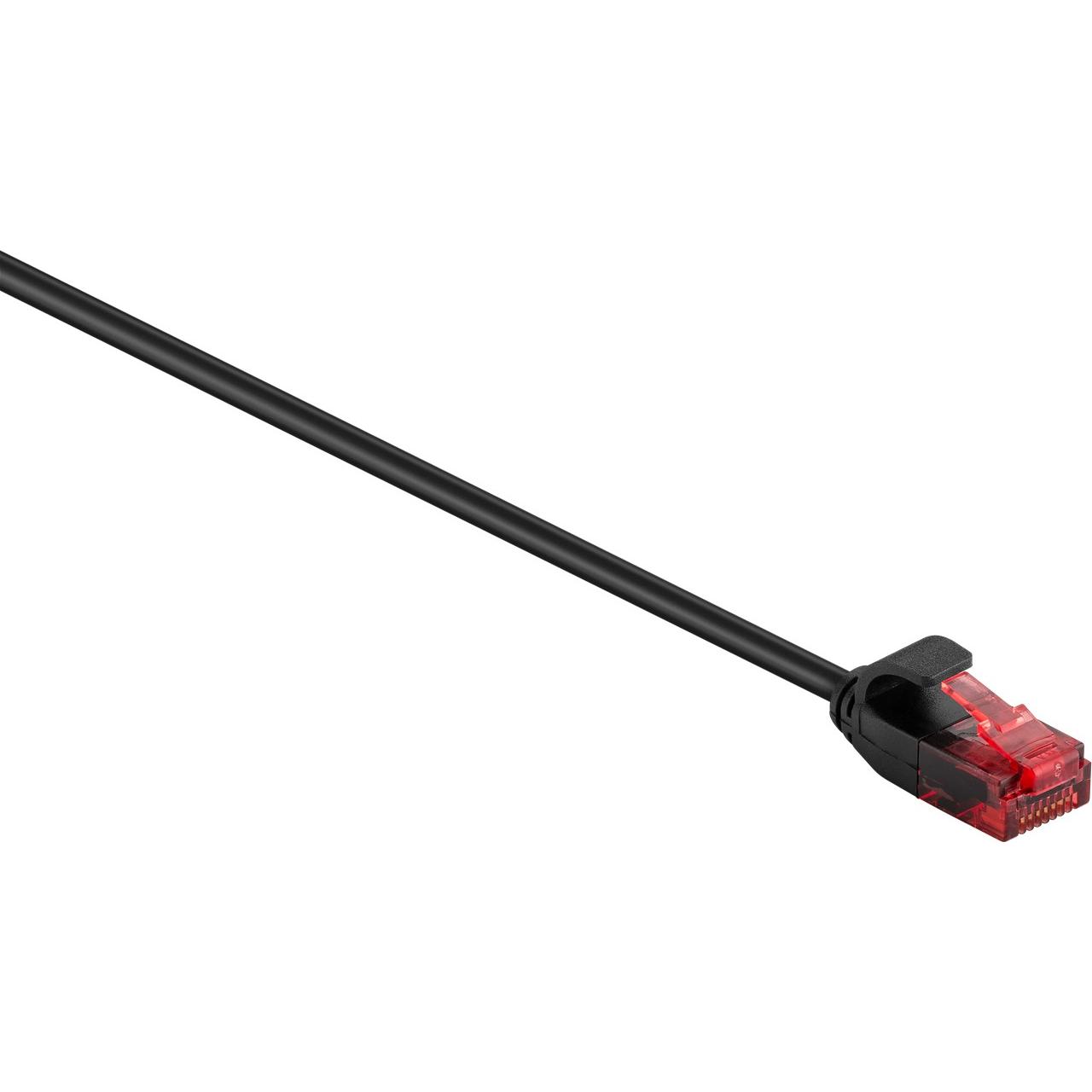 Image of CAT 6, U/UTP Slim cable, CU, (black) To connect network components wit