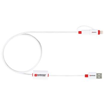 Image of 2-in-1 Data En Oplaadkabel USB A Male - USB-Micro-B / Apple Lightning 1.00 M Wit