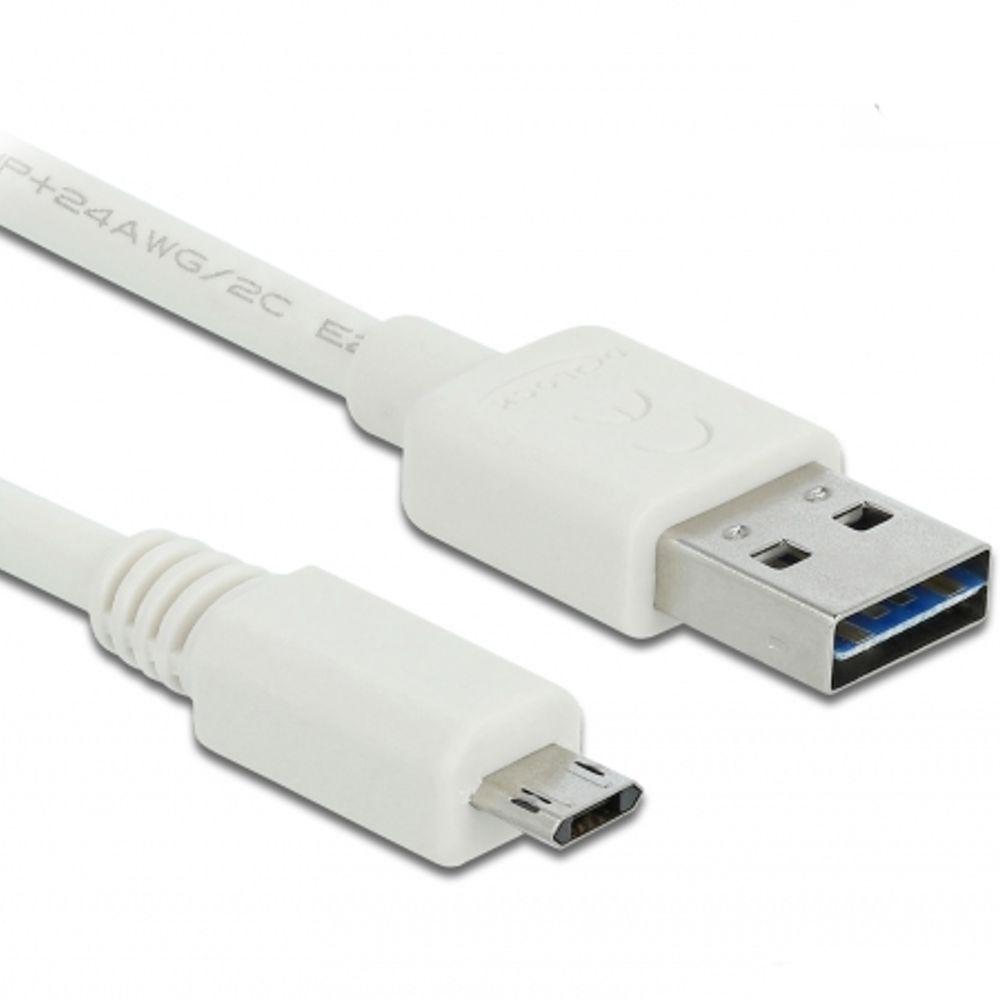 Image of Easy USB 2.0 micro kabel - 1 meter - Wit - Delock