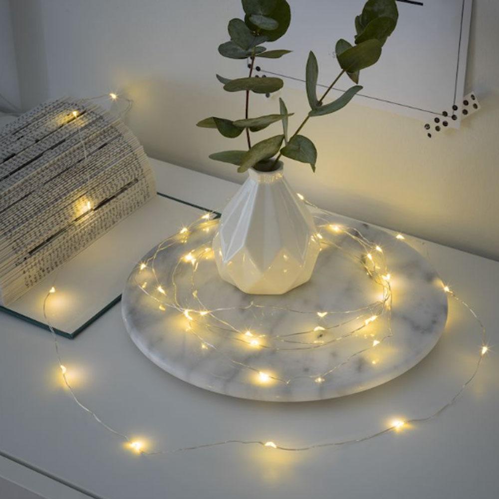 Led lichtsnoer kerst - 40 lampjes - 4x AA batterijen - 4.4 meter - warm wit