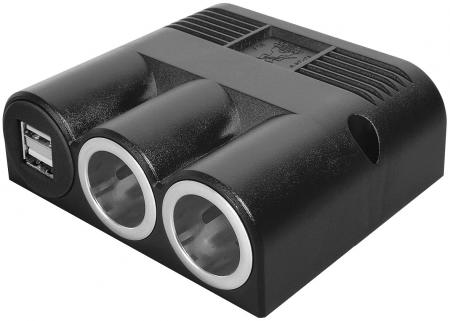 Image of Surface Mounted Triple Socket with 2 Power Sockets and 1 Power Double