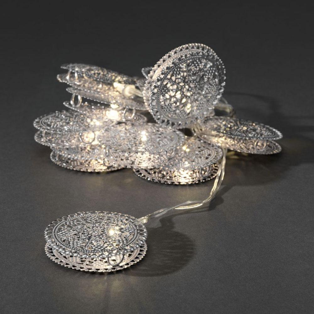 Lichtslinger - led kerstverlichting - 10 lampjes - 0.9 meter - warm wit - 3x AA