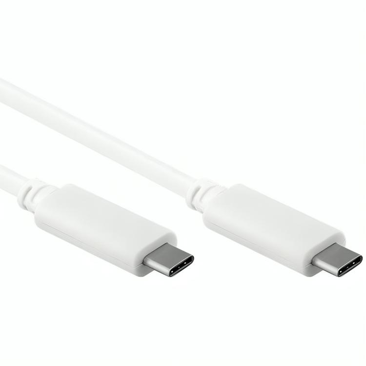 Image of Goobay USB 3.1 Aansluitkabel [1x USB-C stekker - 1x USB-C stekker] 1 m Wit Vergulde steekcontacten, UL gecertificeerd