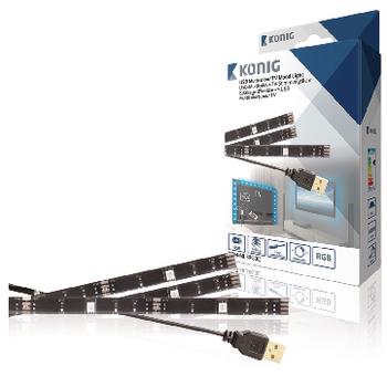 Image of USB TV mood light dimbaar 2x 50 cm 1x 90 cm multicolour - König
