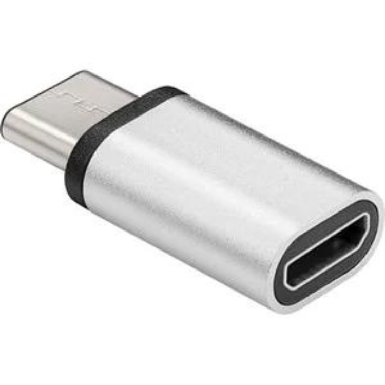 Image of Goobay USB 2.0 Adapter [1x USB-C stekker - 1x USB 2.0 bus micro-B] Zilver