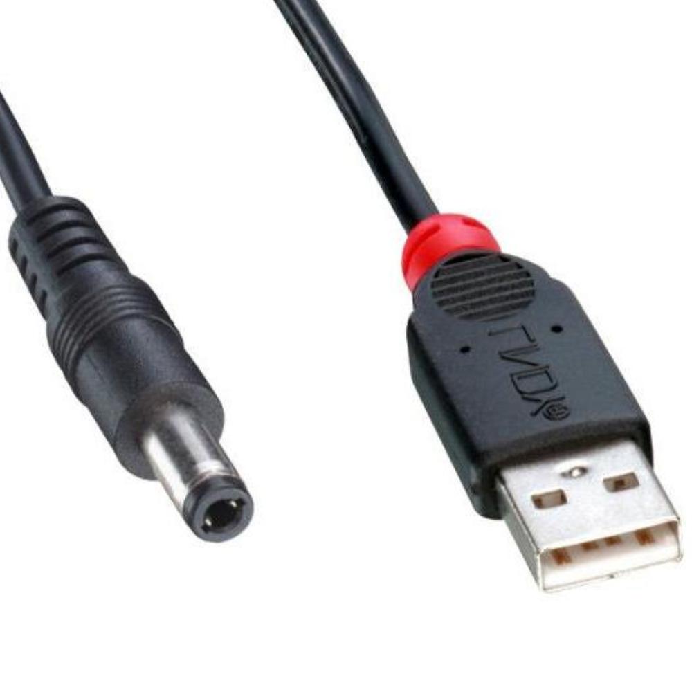 USB 5.5 x 2.1 mm naar USB A voedingskabel - 2.0 - Lindy