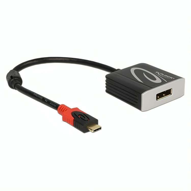 Image of DeLOCK 62727 USB C Displayport Zwart kabeladapter/verloopstukje