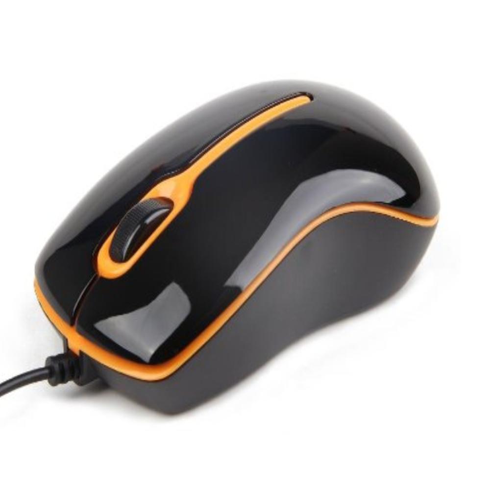 Image of Optische muis USB, zwart/oranje - Quality4All