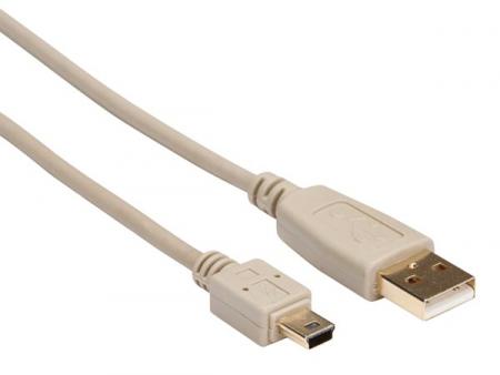 Image of USB 2.0 A-PLUG NAAR MINI-USB PLUG / KOPER / BASIS / 1.80 m / VERGULD /