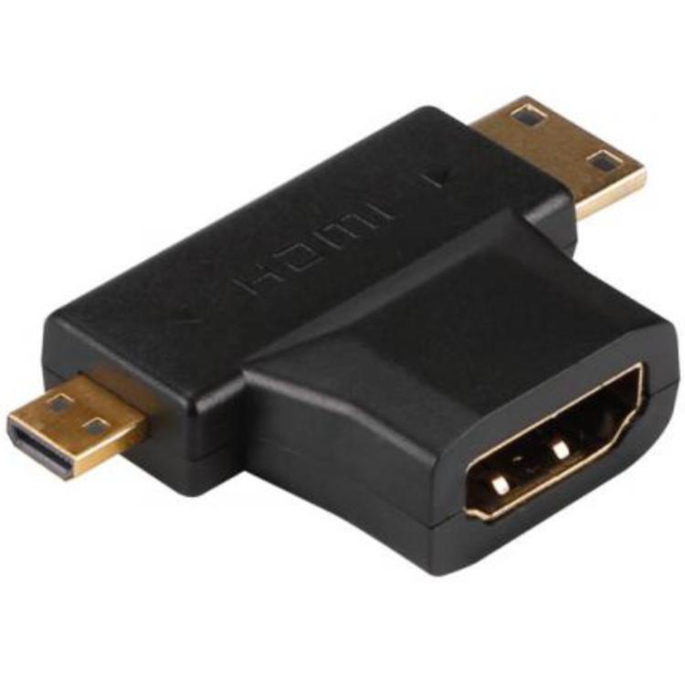 Image of HDMI TYPE A VROUWELIJK NAAR MINI HDMI TYPE C MANNELIJK EN MICRO HDMI T