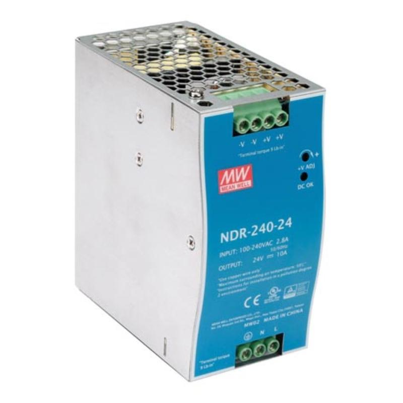 Image of 240 W SINGLE OUTPUT INDUSTRIAL DIN RAIL POWER SUPPLY 24 V 10 A - Mean