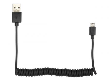 Image of SPIRAALKABEL USB 2.0 A MANNELIJK naar MICRO-USB 5P MANNELIJK - ZWART -