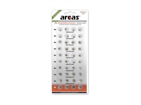 Image of Batterie Arcas Knopfzellen-Set AG3-AG13 0% Mercury/Hg (40 Stk)