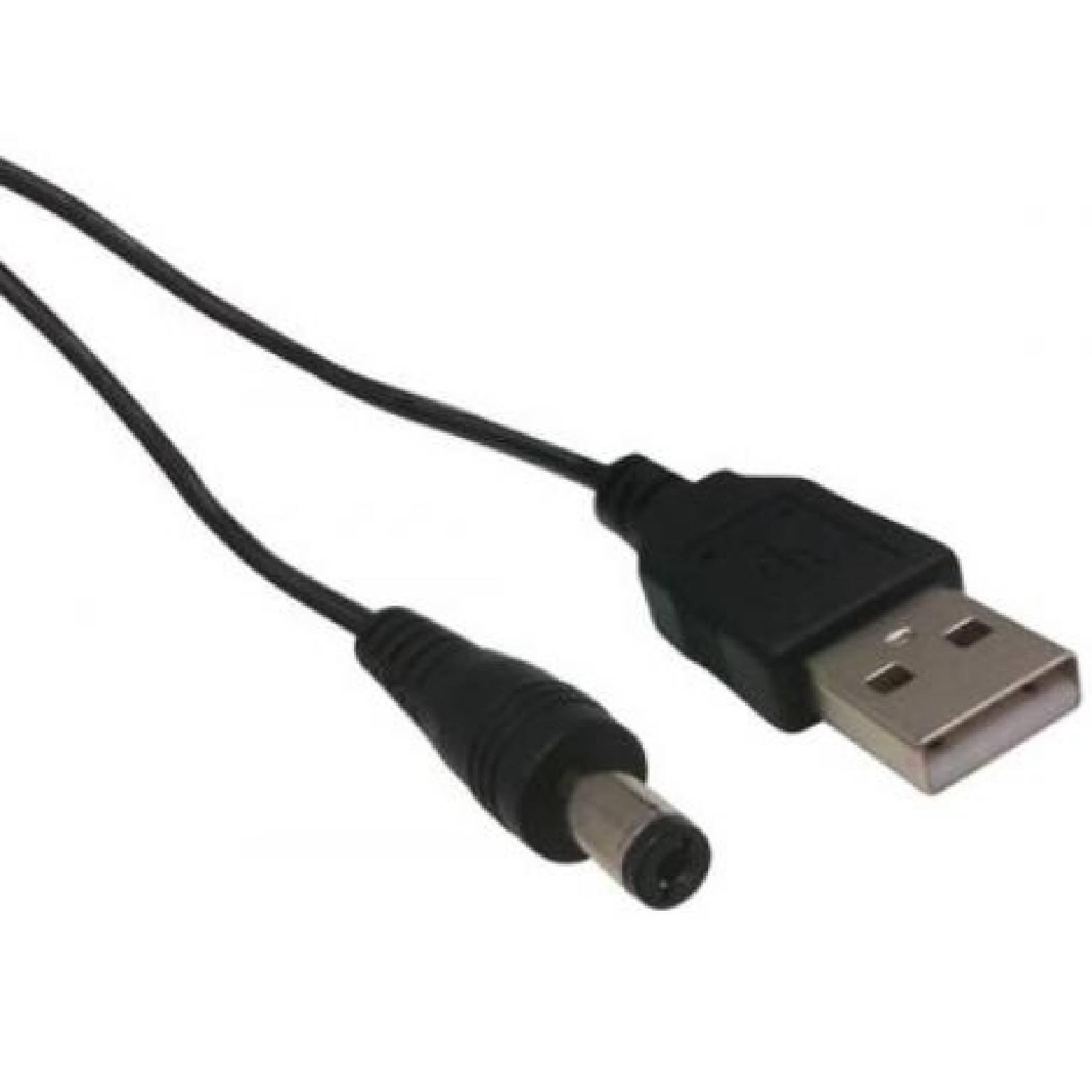 Image of USB 2.0-KABEL A-PLUG MANNELIJK NAAR DC-PLUG MANNELIJK - 2.1 x 5.5 mm -