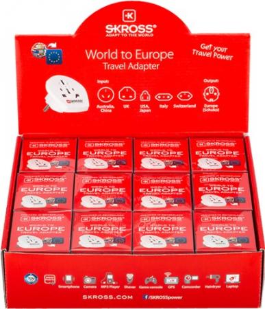 Image of Country Adapter World to Europe sales package contains 12x Skross Coun