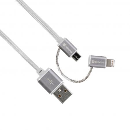 Image of 2in1 Charge'n Sync Micro USB & Lightning Connector - Steel Line For al