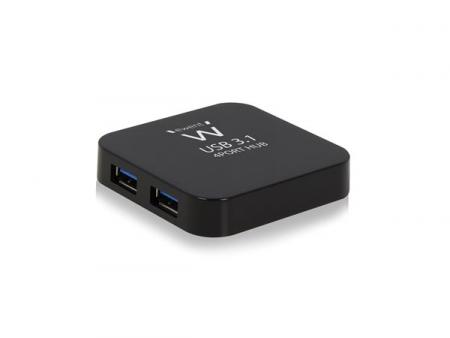 Image of EWENT - USB 3.1 4-PORT HUB WITH EXTERNAL POWER ADAPTER - Ewent