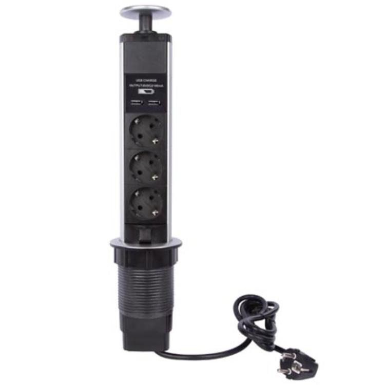 Pop-up stekkerdoos met USB