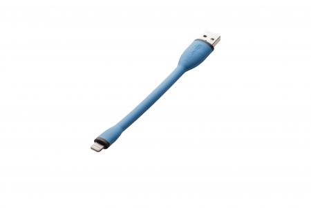 Image of Boompods Flex MFi Lightning kabel (12,5cm)- iPhone 5/5s/iPad/iPod - Bl