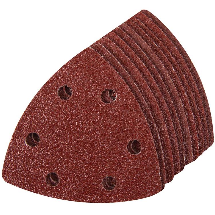 90 mm driehoekige klittenband schuurvellen, 10 pk. - Silverline