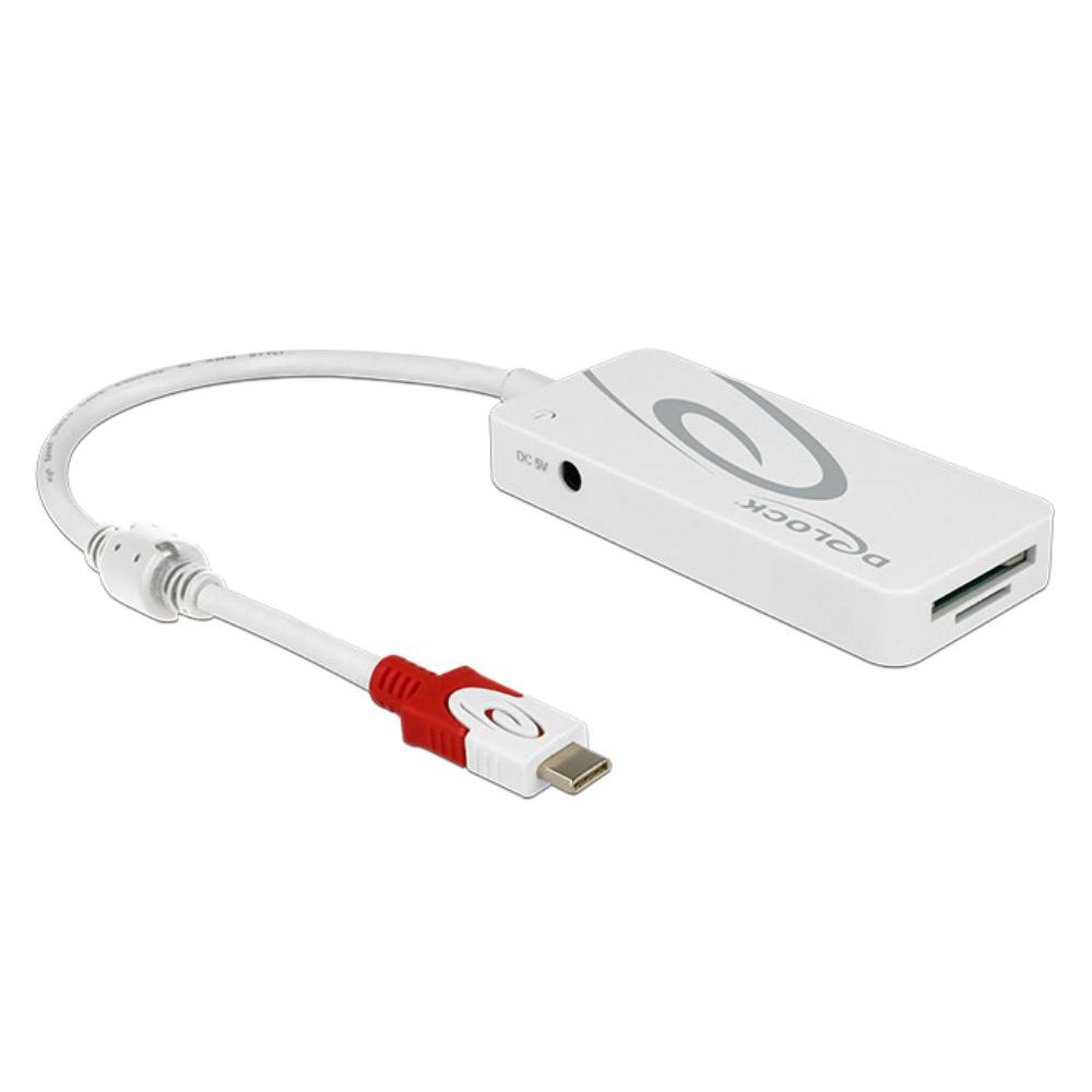 USB C kaartlezer - Wit - Delock