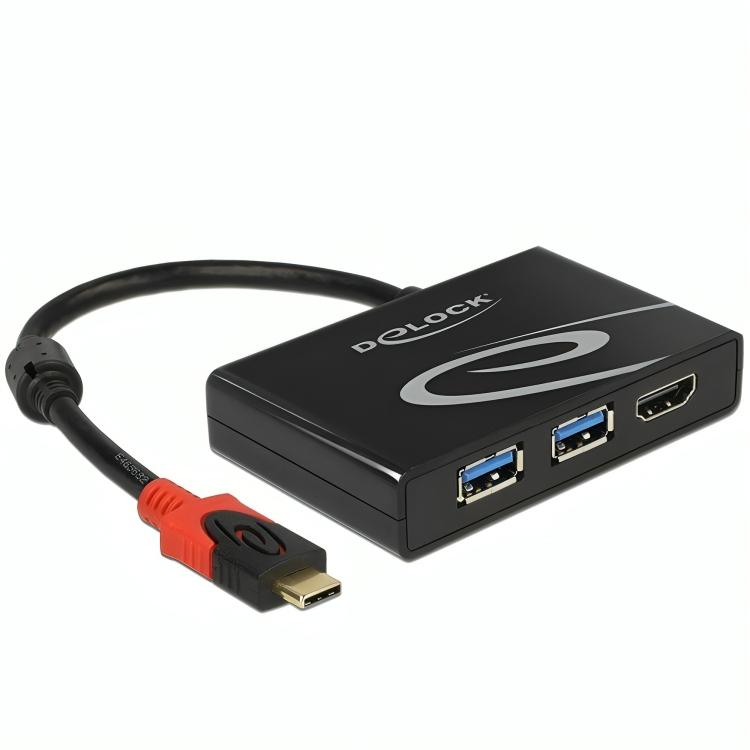 USB C hub - 3 poorten - Delock
