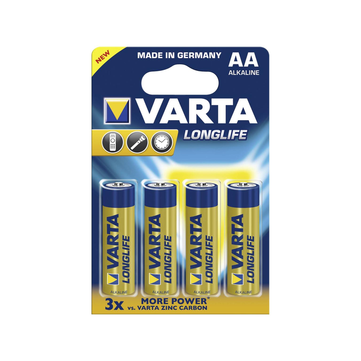 20x4 Varta Longlife Extra Mignon AA LR 6 VPE binnenverpakking - Varta