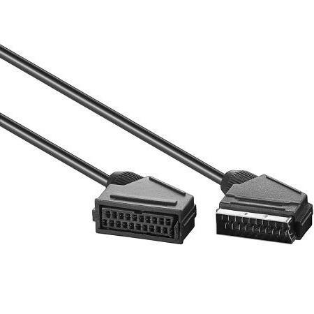 Image of SCART TV, receiver Verlengkabel [1x SCART-stekker - 1x SCART-bus] 3 m Zwart Goobay