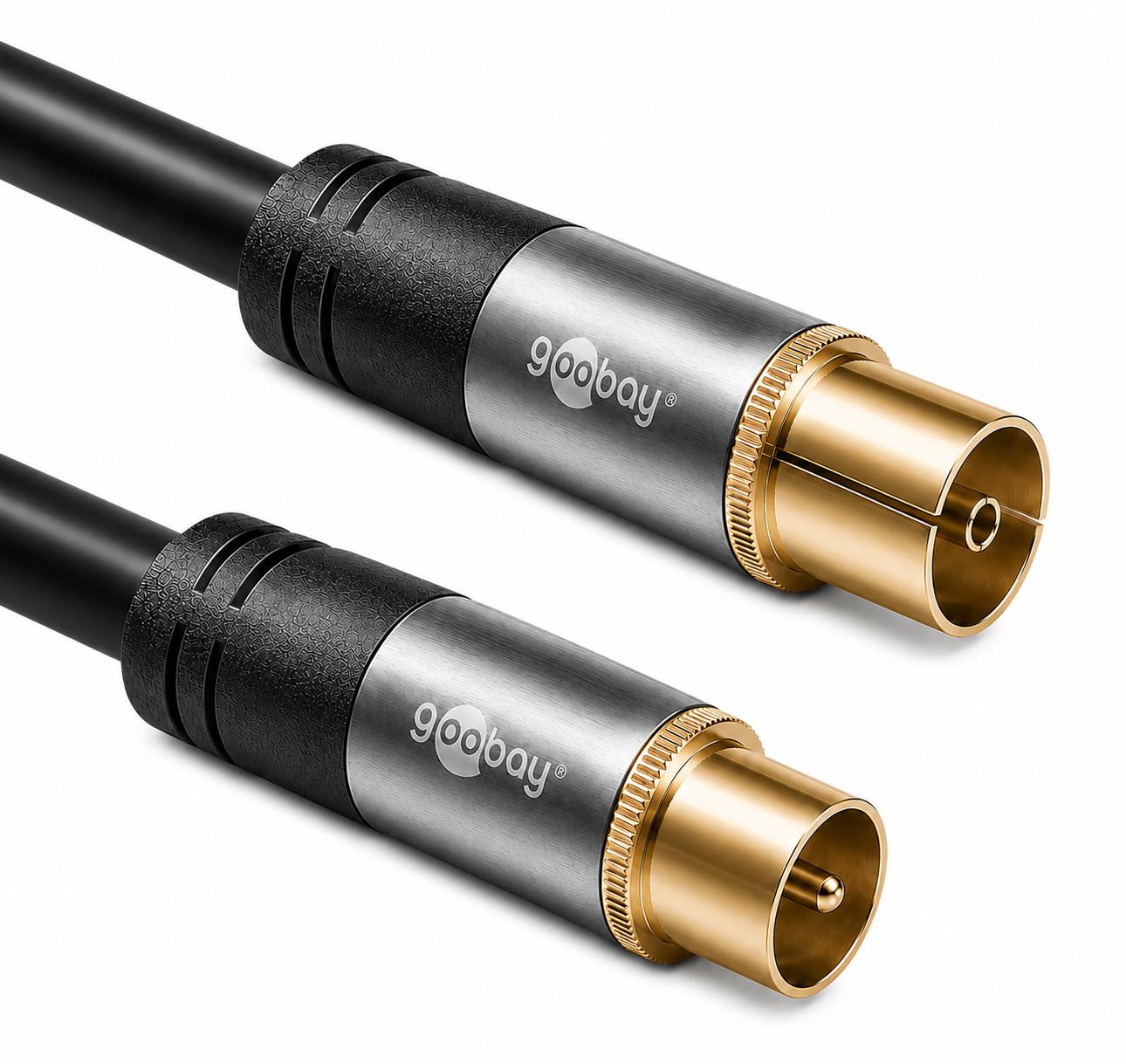 TV-Antennenkabel (135 dB), 4x geschirmt vergoldet, Koaxialbuchse > Co