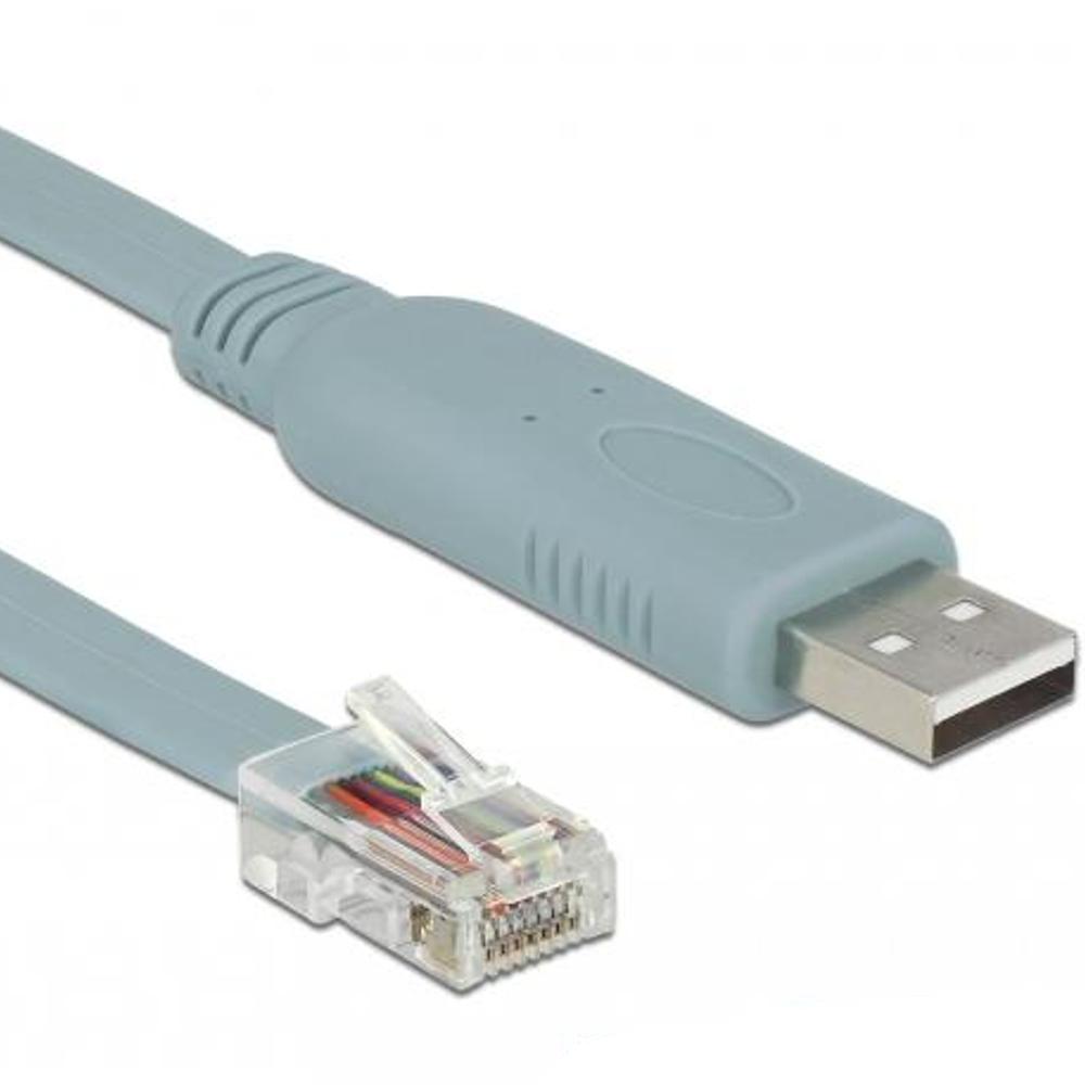 Adapter USB 2.0 Typ-A Stecker > 1 x Seriell RS-232 RJ45 Stecker 0,5 m grau - Delock