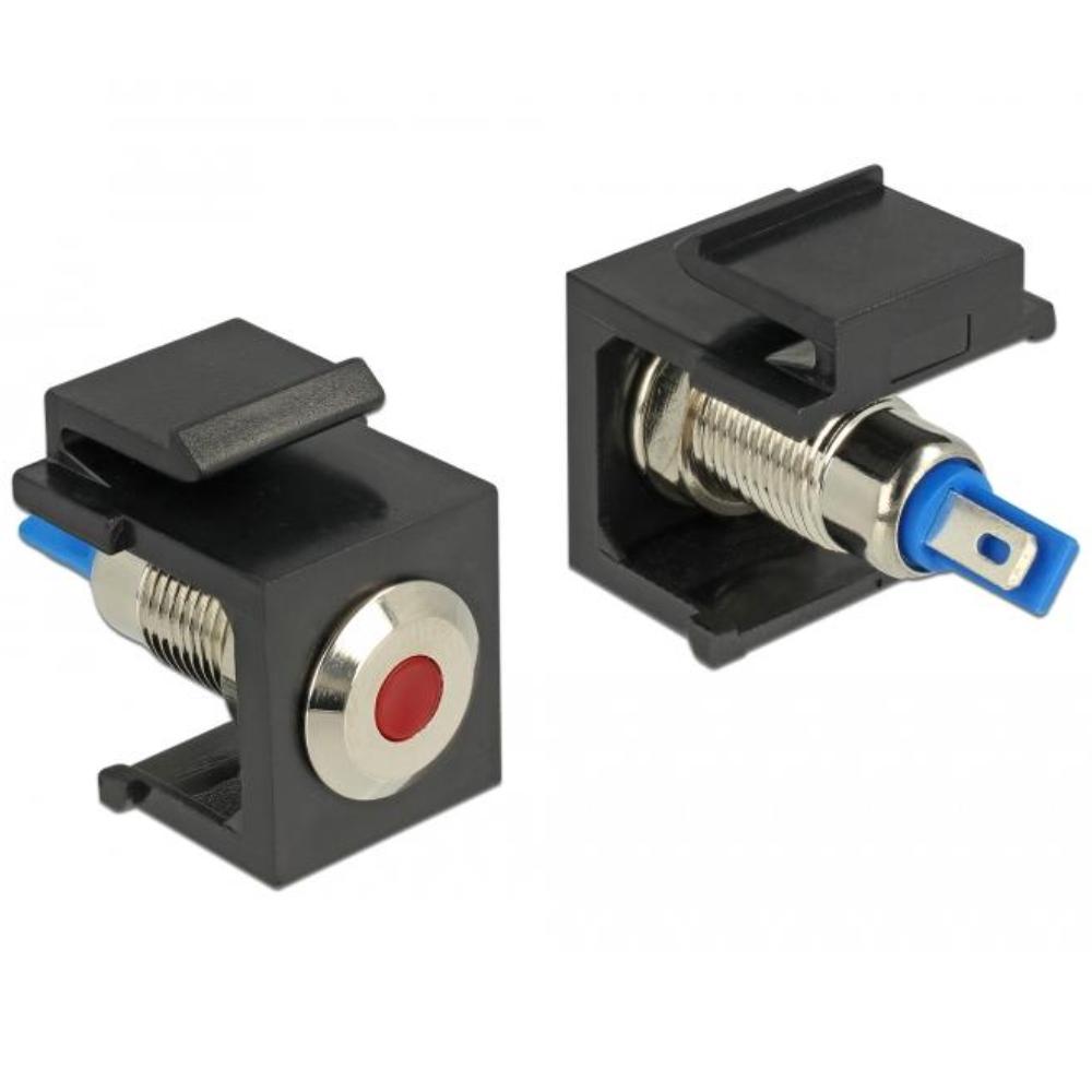 Delock Keystone LED rot 6 V flach, schwarz - Delock