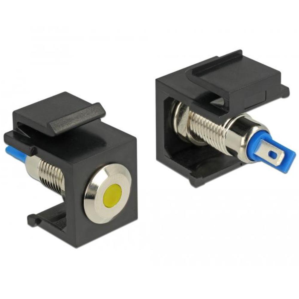 Delock Keystone LED gelb 6 V flach, schwarz - Delock