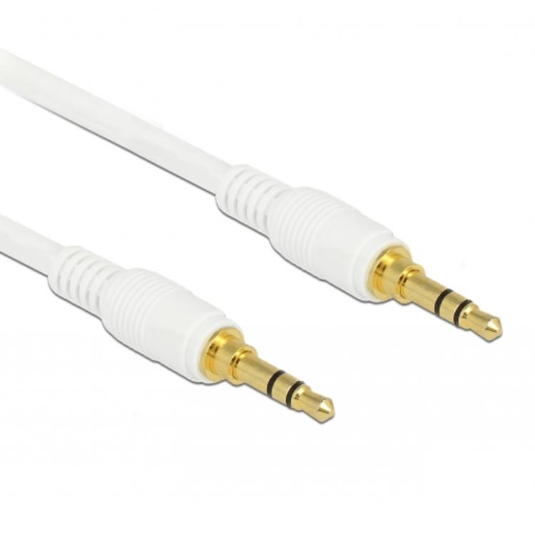 Delock Klinke-Kabel 3,5 mm 3-polig Stecker > Stecker 2 m weiß - Deloc