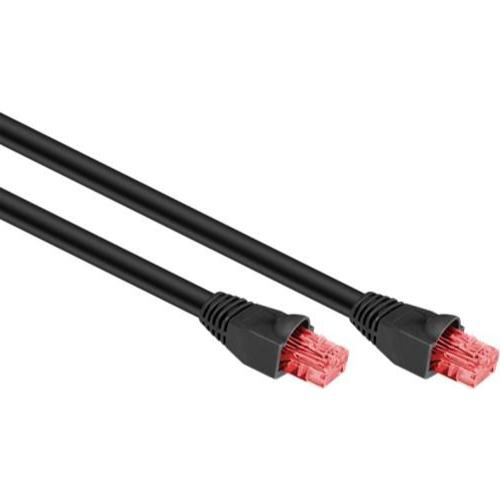 CAT 6 Outdoor-patch cable, U/UTP, black copper material, PE-outer - Goobay