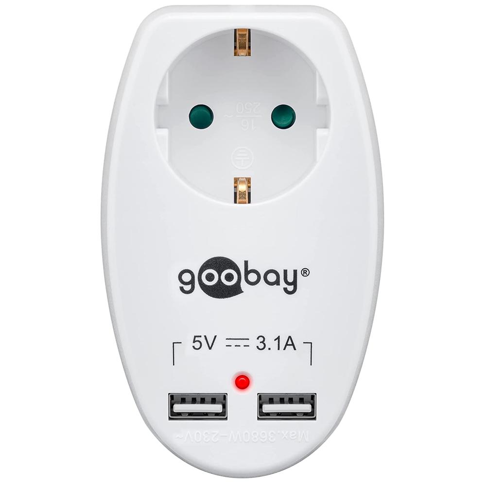USB Stopcontact - 2x USB - Goobay