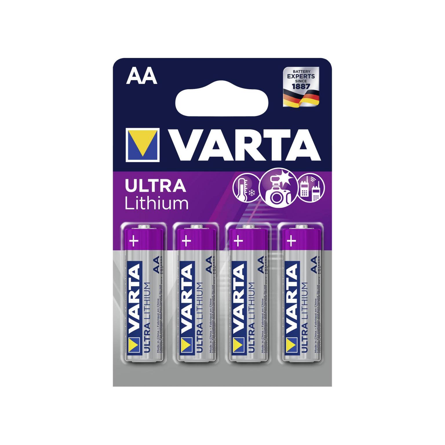 10x4 Varta Ultra Lithium Mignon AA LR 6 - 06106301404 - Varta
