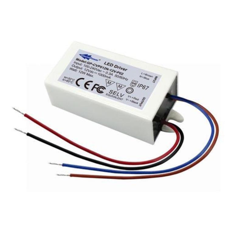 LED POWER SUPPLY SINGLE OUTPUT 12 VDC 12 W - Mean Well