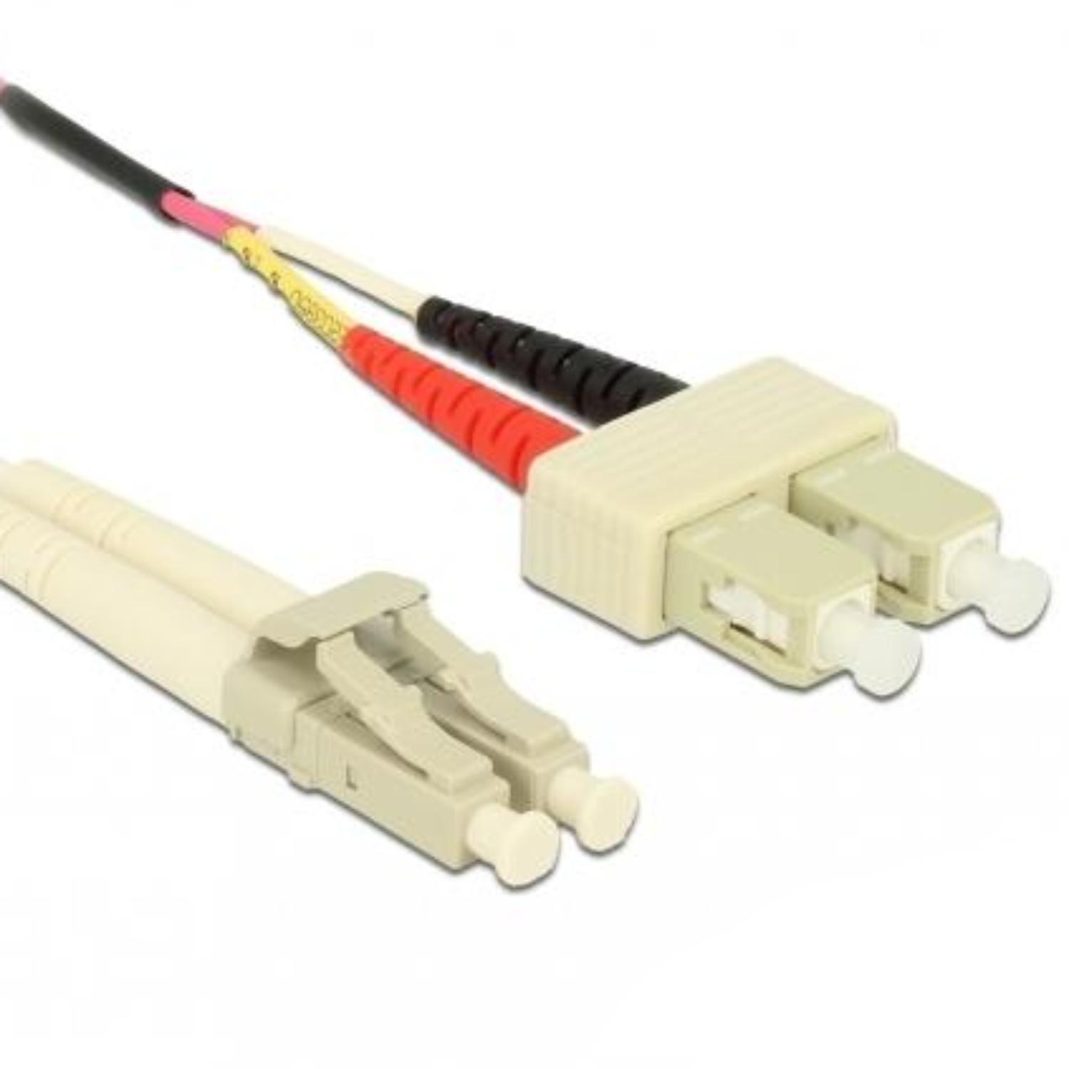 Delock Kabel Glasfaser LC auf SC Multimode OM4 0,5 m - Delock