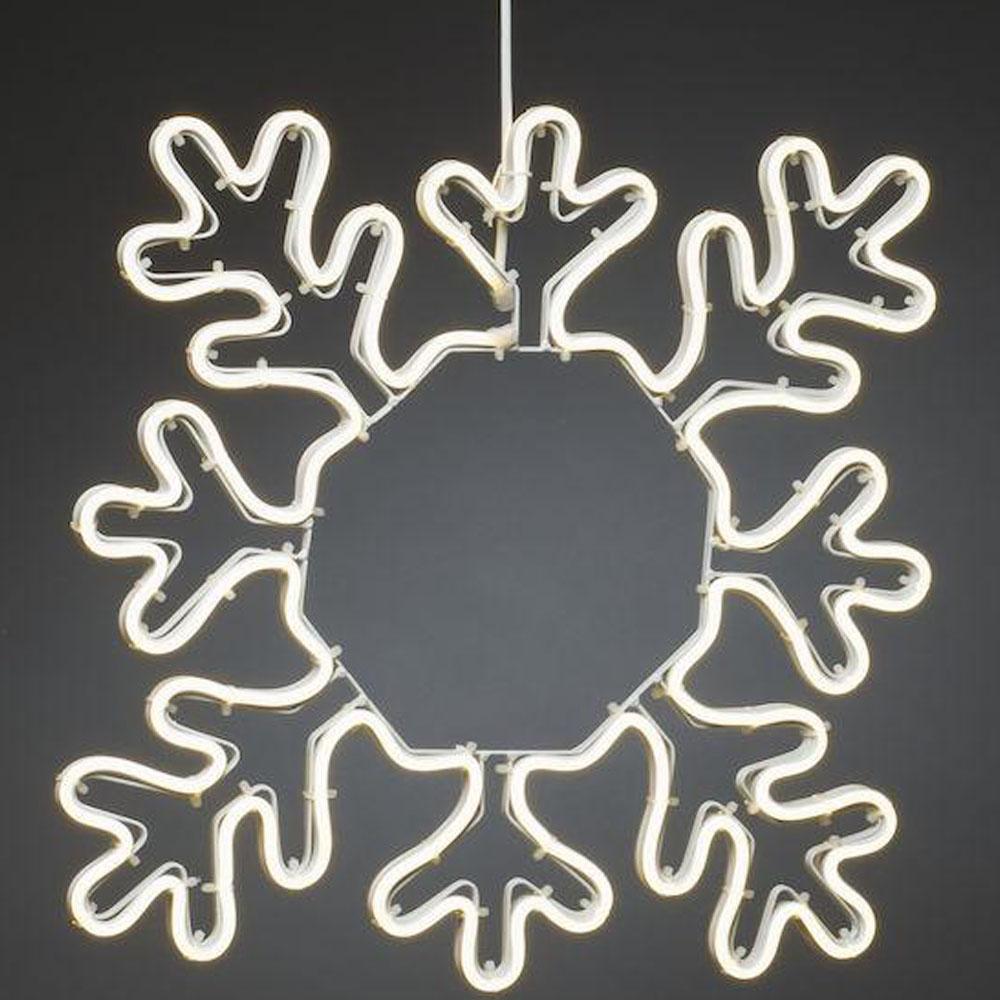 Led kerstfiguur sneeuwvlok - 384 lampjes - buiten en binnen - 47 x 47 cm - warm wit