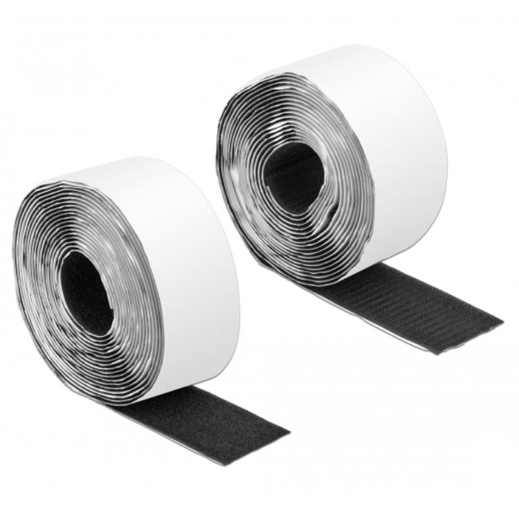 Klettverschluss - 5 Meter - Schwarz - Delock