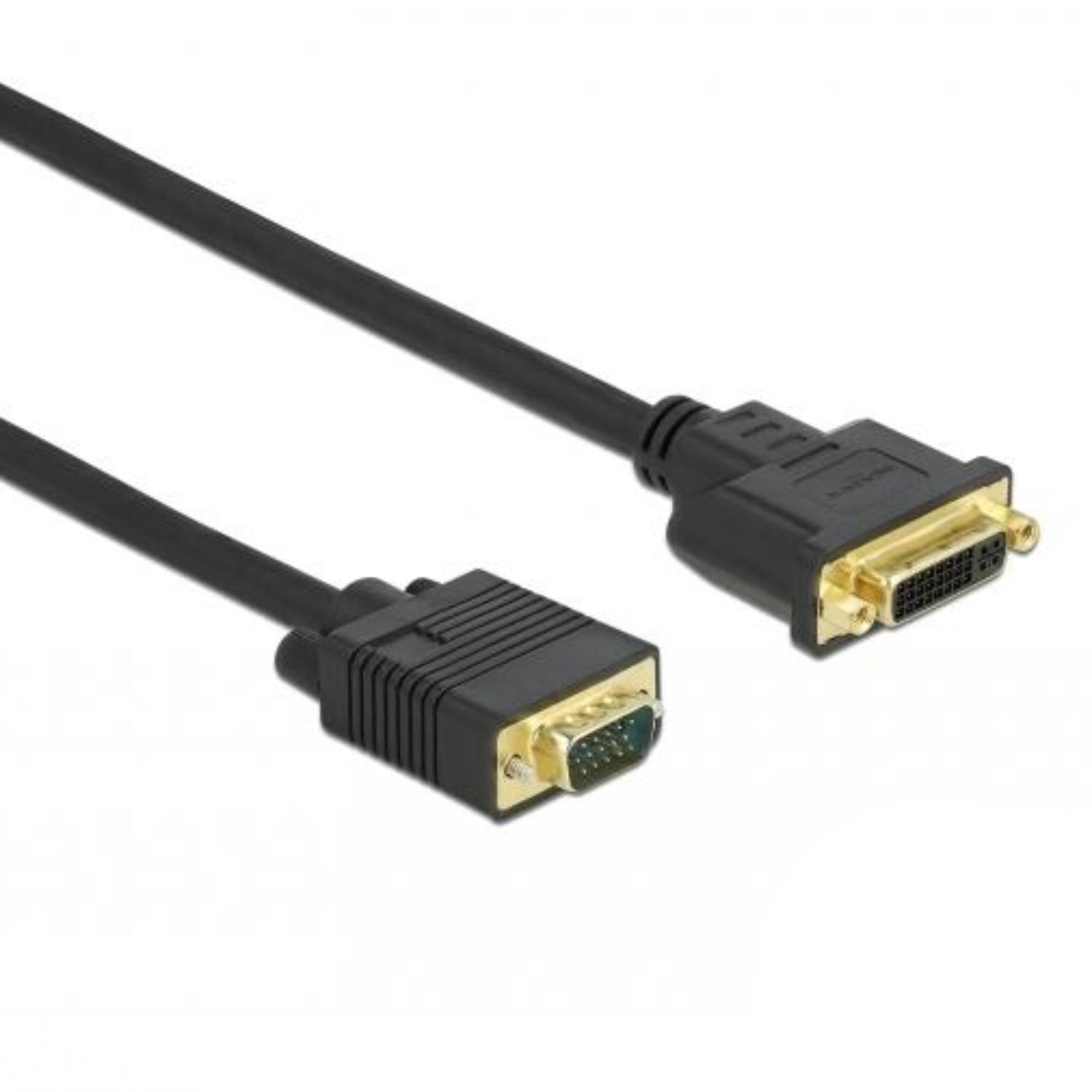 Delock Kabel DVI 24+5 Buchse auf VGA Stecker 2 m - Delock