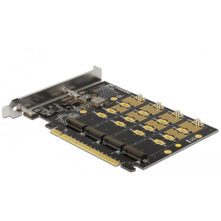 Delock PCI Express x16 Karte zu 4 x intern NVMe M.2 Key M - Bifurcatio