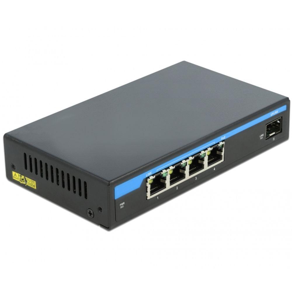 4 poorts PoE switch - Delock