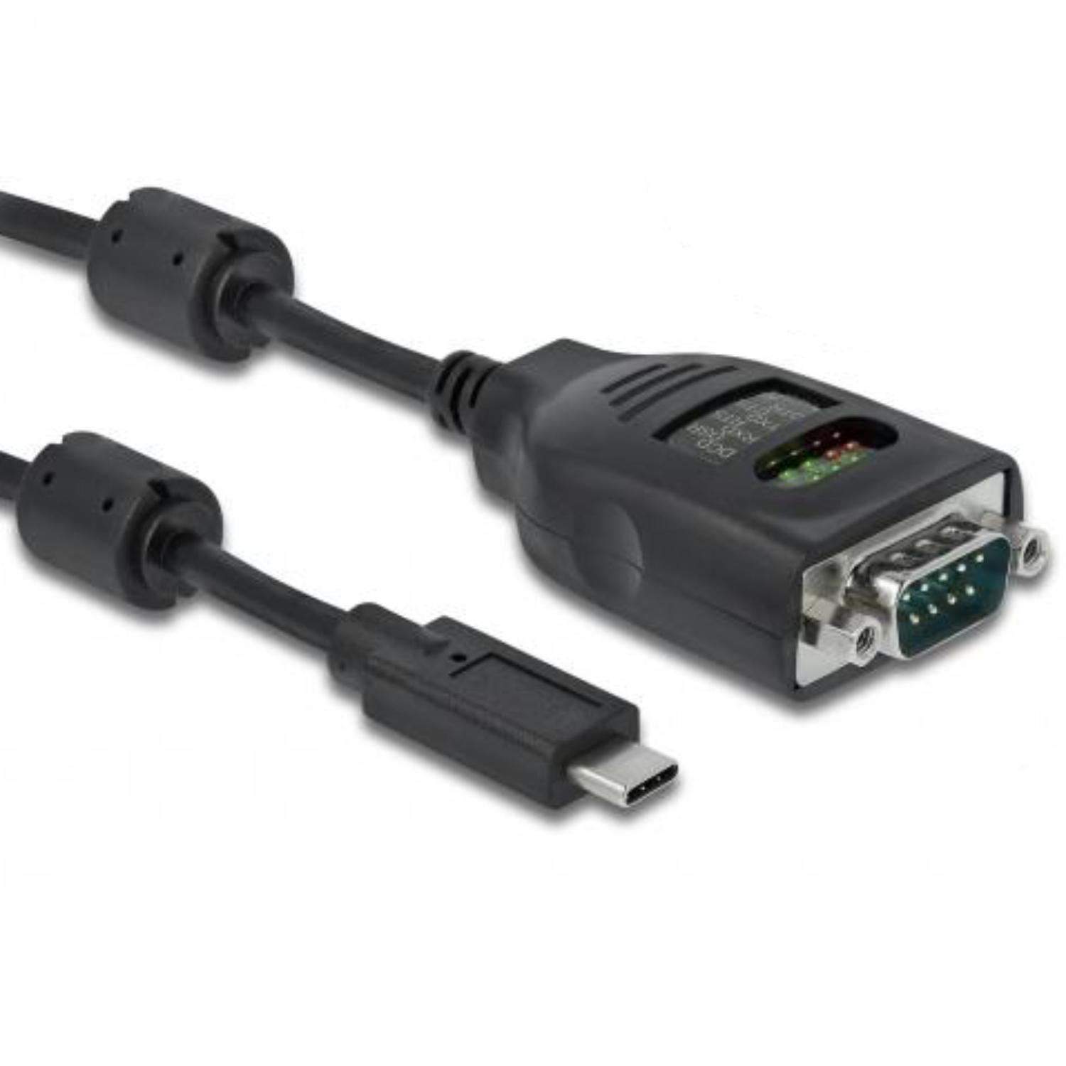 Delock USB Typ-A auf seriellen DB9-Adapter mit 9 LED RS-232-Tester - D
