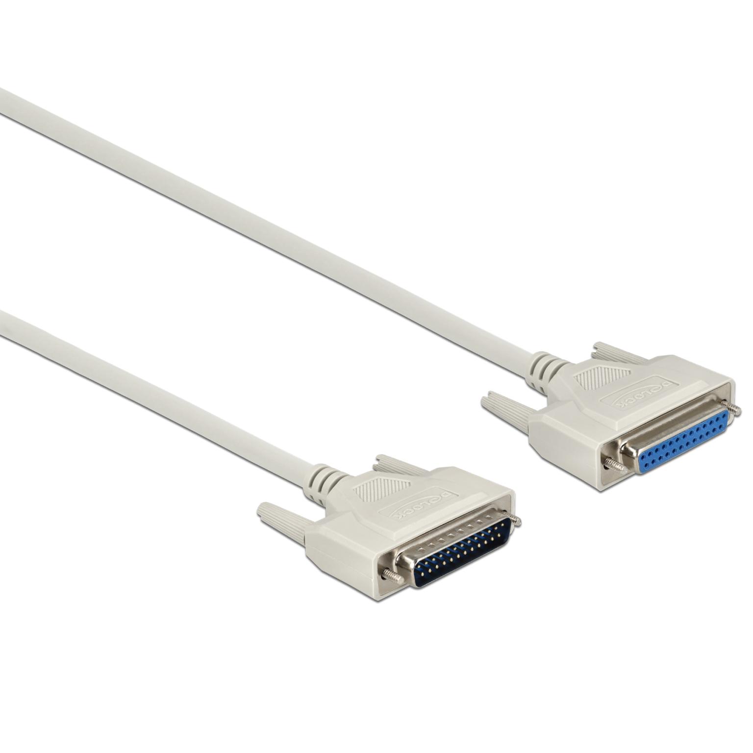 DELOCK 83207 - Kabel Seriell, D-Sub 25, Stecker/Buchse, 2 m