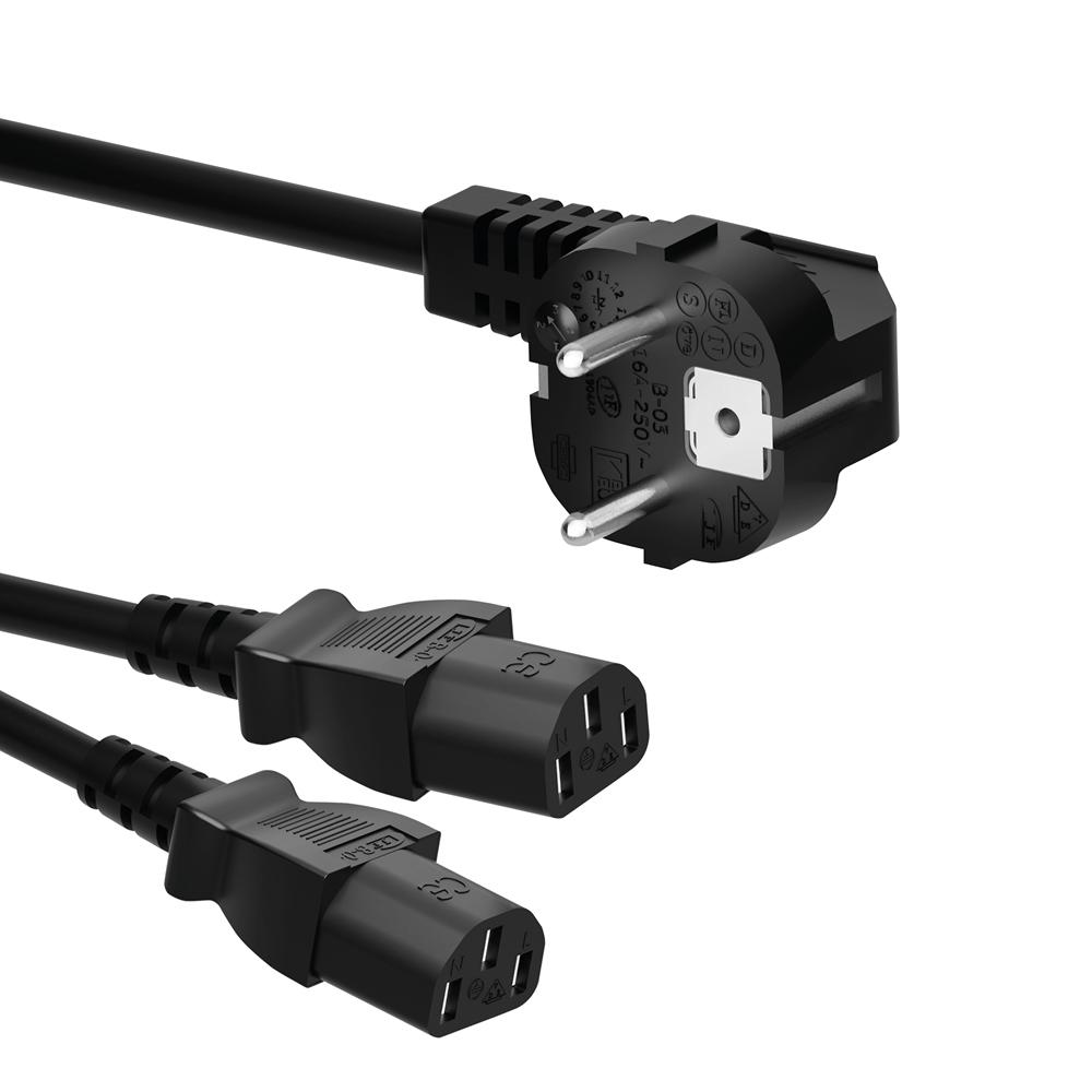 Voedingskabel C13 dubbel - Allteq