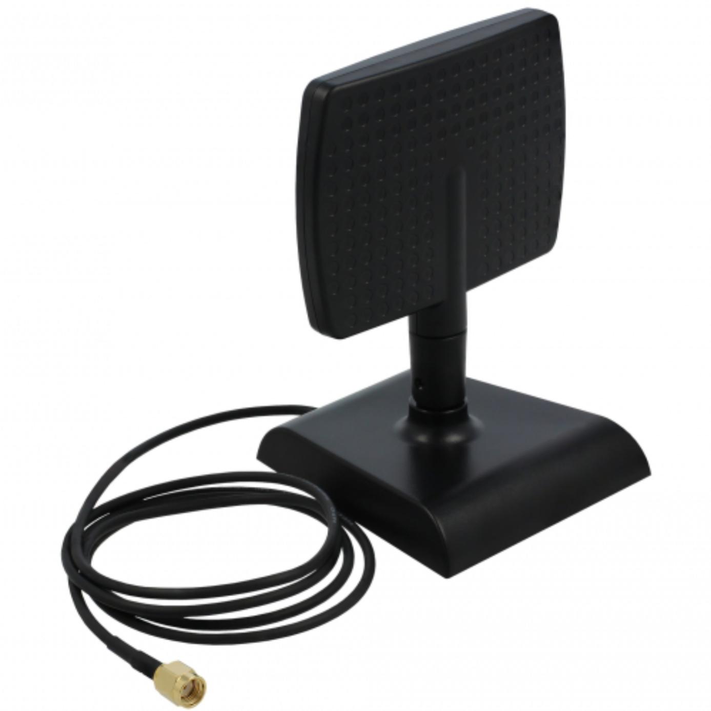 Delock WLAN WiFi 6 Antenne RP-SMA Stecker 4 - 6 dBi direktional mit magnet