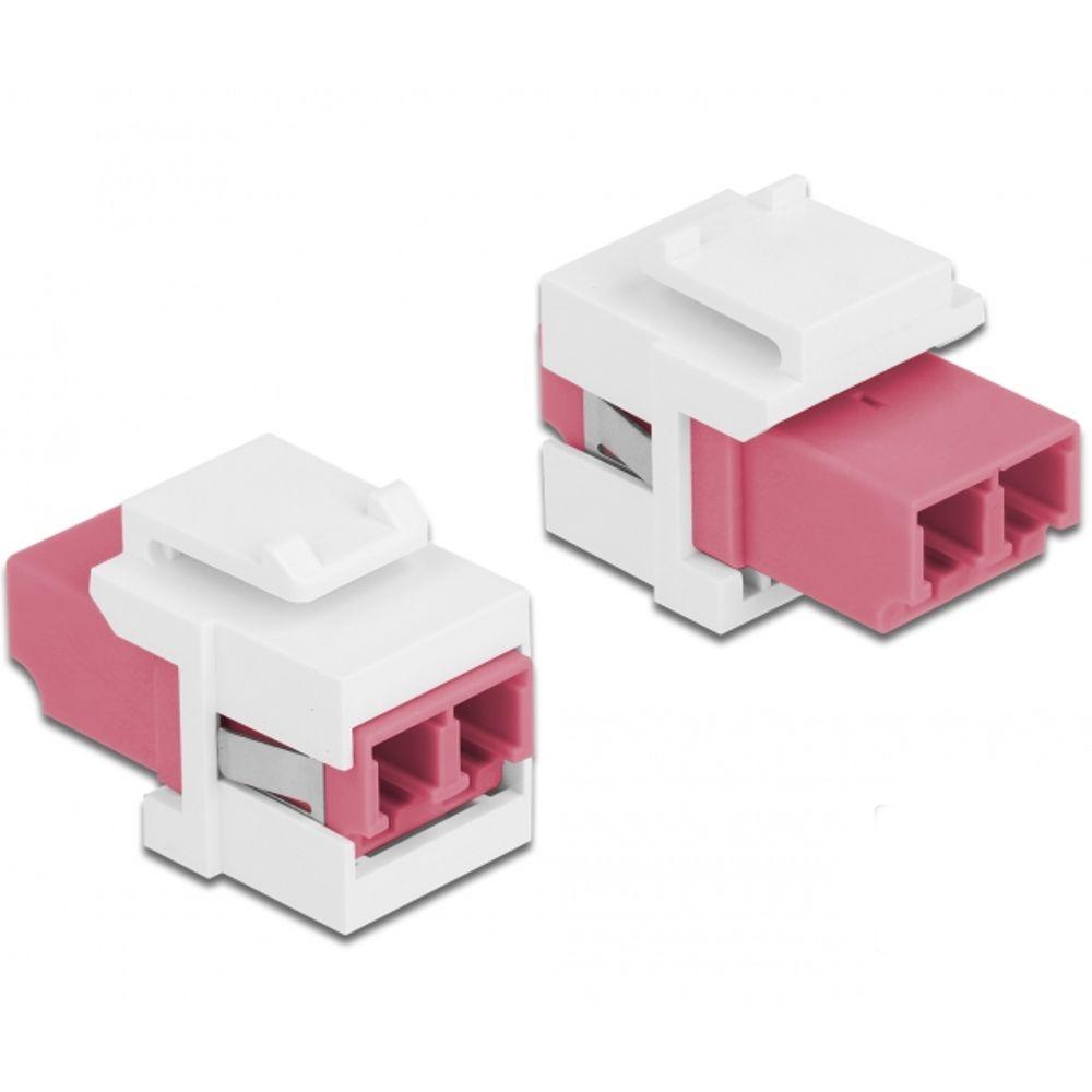 Delock Keystone Modul LC Duplex Buchse zu LC Duplex Buchse violett / w