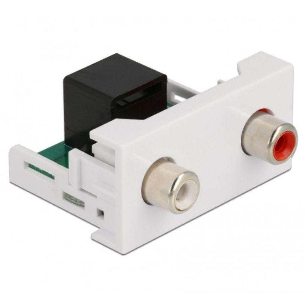 Delock Easy 45 Modul 2 x Cinch-Buchse auf RJ45-Buchse 22,5 x 45 mm - D